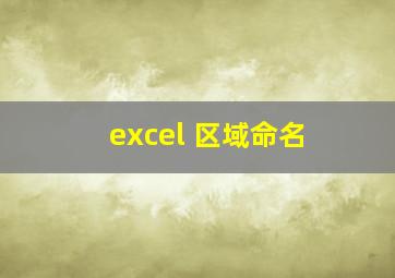 excel 区域命名